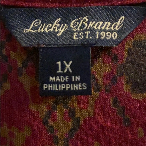Lot of 2 Lucky Brand 1X tops - Picture 2 of 5